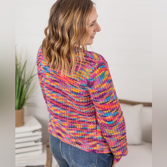 NWT. Michelle Mae Multi-color Cardigan - Picture 2 of 3